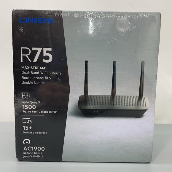 Linksys R75 Dual-Band Wi-Fi Router Max-Stream AC1900 NEW Factory Sealed EA7500V3 - Picture 2 of 6